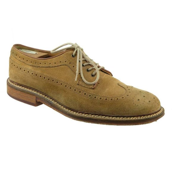 MR. B\'s for ALDO Oxfords Dress Shoes Suede Wingtip Sz. 10.5 Light Brown Leather